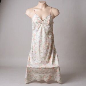 Vintage Halston III Pink Floral Slip Dress 1980s Made in USA ILGWU